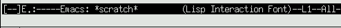 [--]E.:----Emacs: *scratch*   10:54pm 0.25 (Lisp Interaction)L22-Bot--